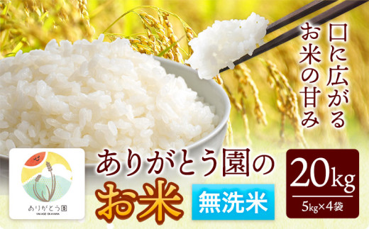 令和7年産 米 岡山県産 ありがとう園のお米 きぬむすめ または ひのひかり 無洗米 20kg ありがとう園《30日以内に出荷予定(土日祝除く)》岡山県 矢掛町 無洗米 米 コメ  ご飯 st-p