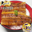 【ふるさと納税】炭焼き うなぎ 蒲焼 大サイズ 5尾 セット（約150～199g×5尾）タレ・粉山椒付き　国産鰻　冷凍ウナギ　1尾ずつ真空パック　土用の丑の日　紀伊国屋文左衛門本舗