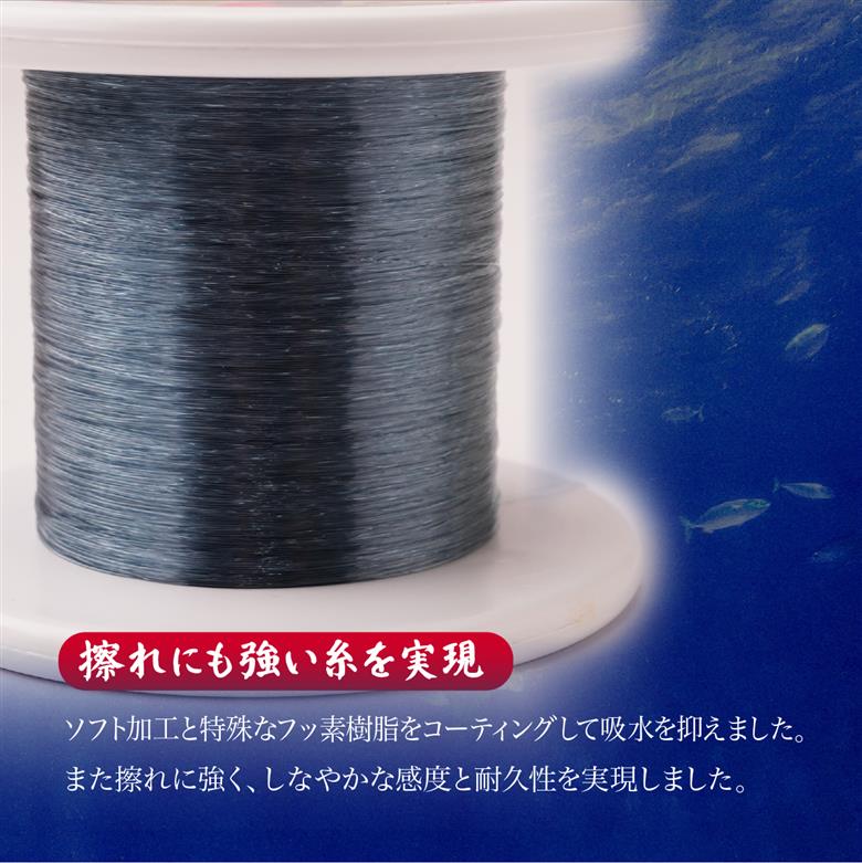 釣り糸 ナイロンライン『忍者』500m (5号) 20Lb グレー￥