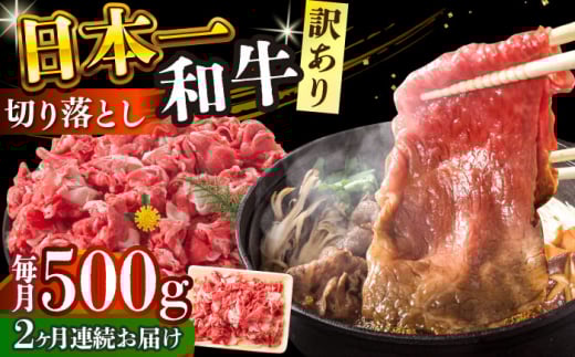 【全2回定期便】【訳あり】【A4～A5】長崎和牛焼肉切り落とし(肩ロース・バラ）　500g【株式会社 MEAT PLUS】 [DBS041]長崎和牛 和牛 国産 牛肉  長崎和牛 焼肉 切り落とし 肩ロース バラ 500g2回定期便 定期便 2回 訳あり 訳アリ