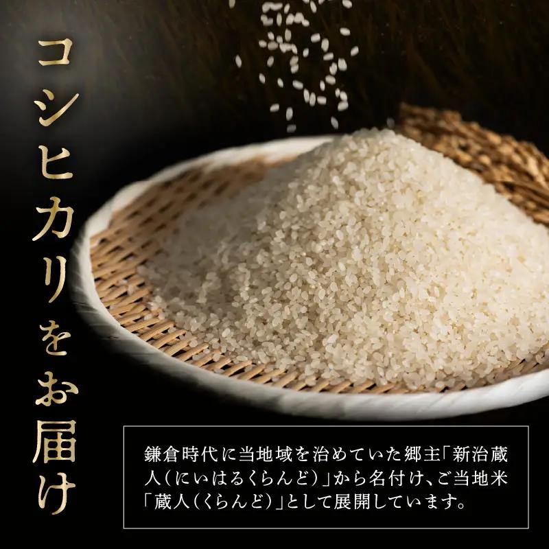 【定期便3回】令和8年産 特別栽培米コシヒカリ 蔵人（くらんど） 玄米5kg