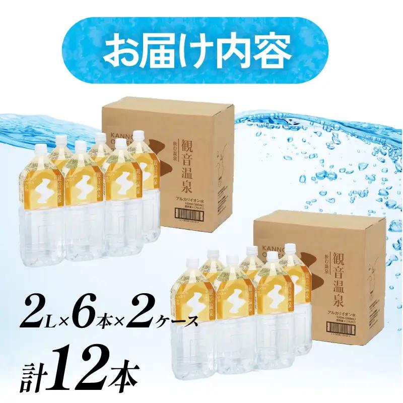 飲む温泉　観音温泉水　2リットル(6本入)　2ケース