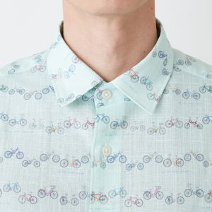 CLOFT 綿100％長袖オリジナルプリントシャツ”自転車柄” L 0139-016-S07-2