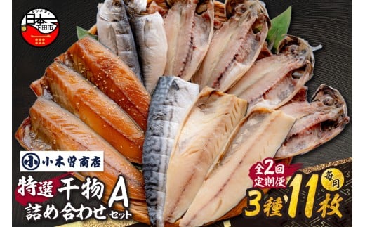 【小木曽商店】 干物詰合せ【Aセット】　定期便　2ヶ月 2回