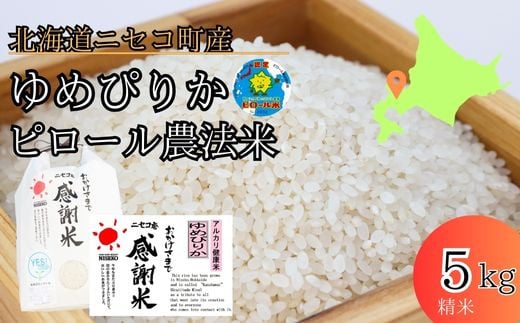 【令和5年産】【こだわりのピロール農法米！】ニセコ町産ゆめぴりか5.0kg【01086】