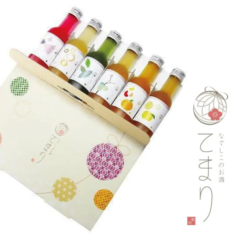 梅酒 なでしこのお酒「てまり」6種飲み比べセット 180ml(紀州梅酒/ゆず/みかん/蜂蜜/緑茶/赤しそ)/紀州南高梅 ウメシュ 和歌山 【kis139A】