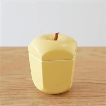 りんごの形のシュガーポット pomme 黄王　【ttyokzk ceramic design】_雑貨・日用品  キッチン用品 _【1096308】