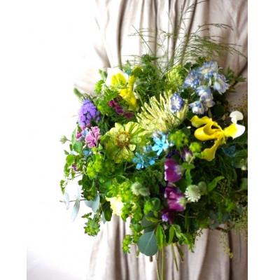 ふるさと納税 高知市 【毎月定期便】生花ナチュラル花束 ブーケ初回花瓶付【CG019】全6回 |  | 02