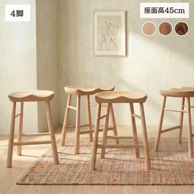 ふるさと納税 出雲市 スツール 椅子 ダイニングチェア チェア イス 天然木 北欧  Coccole C224B 4脚