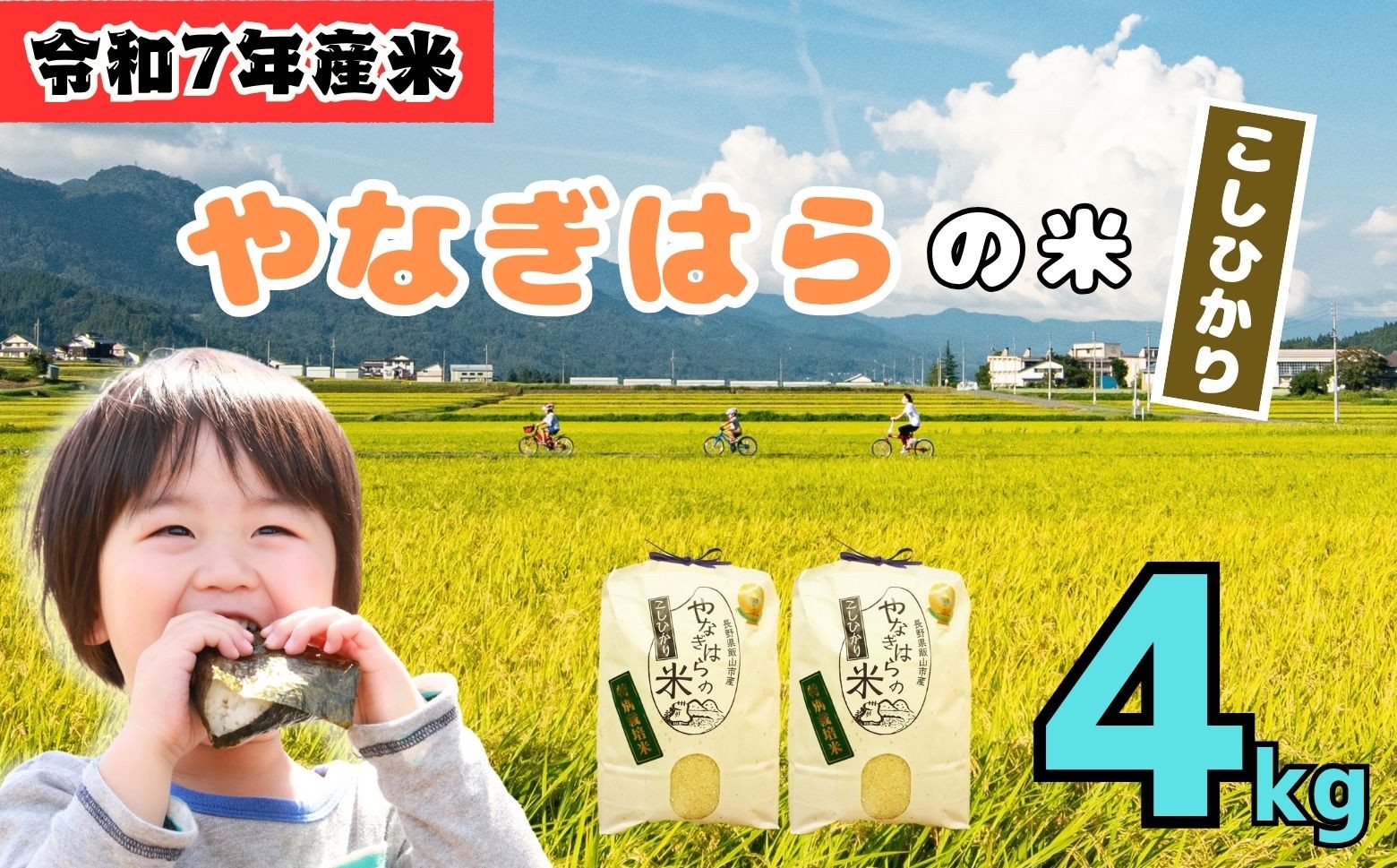 
            【令和7年産】特別栽培米  「やなぎはらの米 こしひかり」4㎏ (7-66)  | お米 コメ 白米 ご飯 長野県 信州 飯山市 令和7年 コシヒカリ 産地直送 農家直送
          