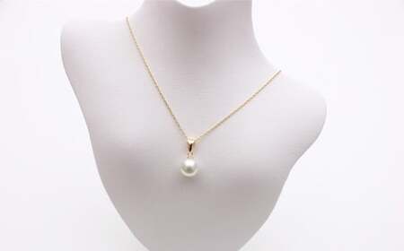 アコヤ真珠のペンダント 8.0mm 真珠 パール K18 ゴールド ペンダント ネックレス ジュエリー アクセサリー 専用ケース 保証書付き