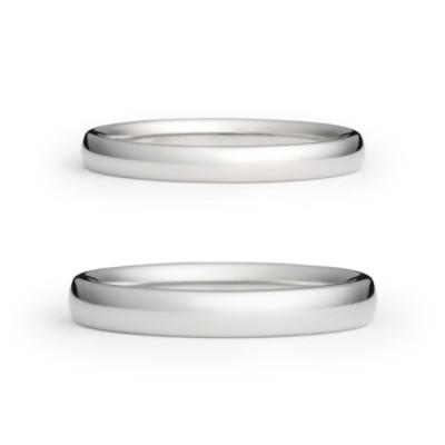 ふるさと納税 弥彦村 【セミオーダー】純チタン甲丸リング・ペア