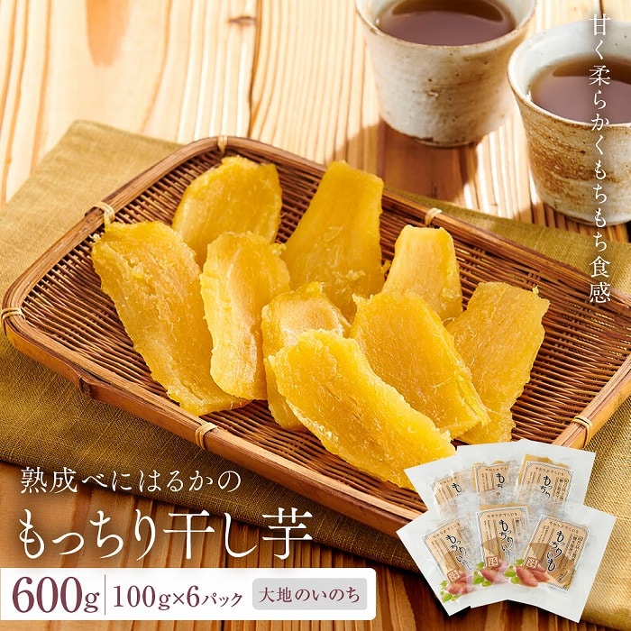 熟成べにはるかのもっちり干し芋 600g（100g×6パック）＜大地のいのち＞
