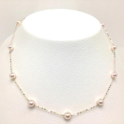 ふるさと納税 志摩市 老舗の真珠専門店・アコヤ真珠 ステーション ネックレス 6.5〜7.0ミリ K18YG |  | 01