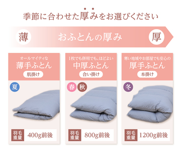  布団 ちょうどいい中厚タイプの羽毛布団 シングル 撫子色【ダニ忌避率84％】