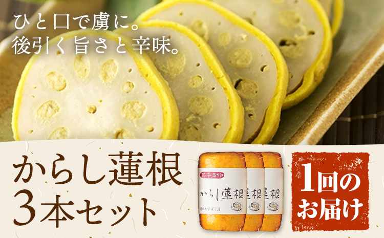からし蓮根 セット 約280g×3本 辛子蓮根 カラシ 廣田蒲鉾店《30日以内に出荷予定(土日祝除く)》揚げたて レンコン 郷土料理 熊本県 菊池市 おつまみ 惣菜 冷蔵 送料無料---031-2440---
