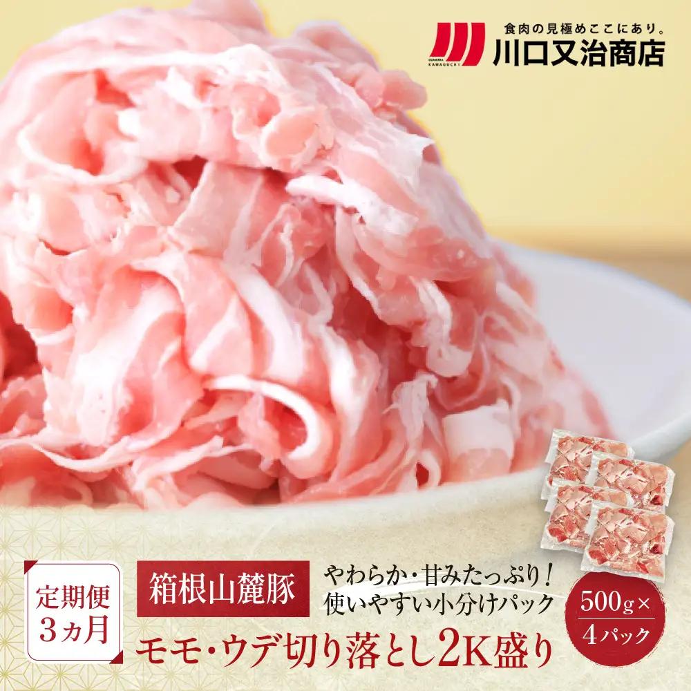 【定期便３ヵ月】箱根山麓豚　モモ・ウデ切り落とし２K盛り(500ｇ×４パック)【 箱根山麓豚 切り落とし 神奈川県 小田原市  豚肉 豚肉】