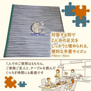 暖房薄畳 心温 1枚【穂波01 新銀白色×銀白色×若草色】 年中使える和のホットカーペット【1557545】
