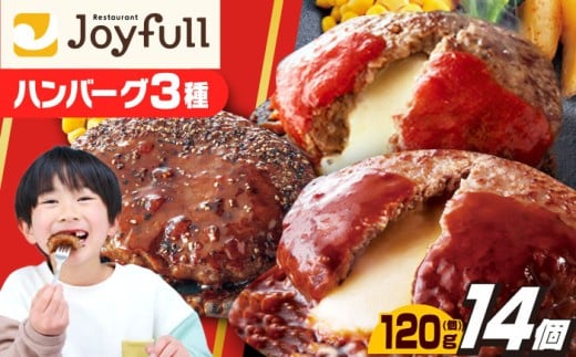 ハンバーグ ジョイフル スペシャル 詰め合わせ ハンバーグ 3種 14個 セット《築上町》【株式会社　ジョイフル】[ABAA001] 牛100%ハンバーグ ギフト 食べ比べ 簡単 はんばーぐ hannba-gu 冷凍 小分け 個包装 保存料不使用 人気 おすすめ 10000 10000円 1万円