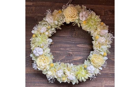 プリザーブドフラワーリース（直径約22cm）