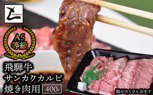 A5飛騨牛サンカクバラカルビ焼き肉用400g
