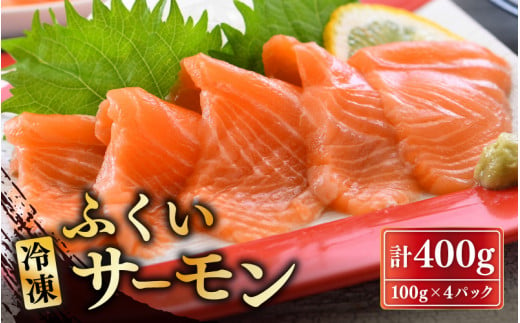 ふくいサーモン 400g (刺身用)　真空冷凍　100g × 4パック 【サーモン 鮭 刺身 さけ サケ さかな 魚 人気 海鮮 海鮮食品 小分け お刺身用 生食用 生食可 低脂肪 低カロリー ヘルシー 冷凍 国産】[A-6229]