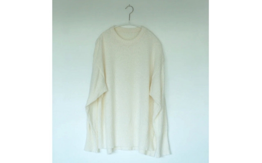 ＜ezu＞monochrome sweater white /コットン100%◆高級◆白◆Lサイズ【1720356】