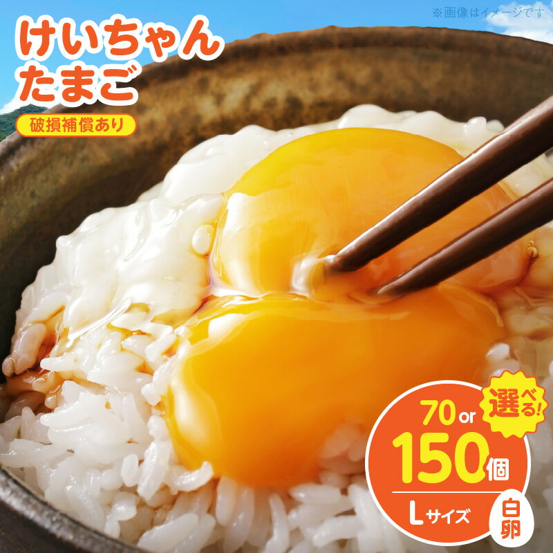 【ふるさと納税】けいちゃんたまご 白 Lサイズ 選べる 個数 けいちゃん たまご 生たまご 鶏卵 若い鶏 プリップリ 黄身 弾力 白身 安全 安心 新鮮 うま味 卵かけ 卵かけごはん 卵焼き 朝食 スイーツ お取り寄せ 福岡県 上毛町 送料無料