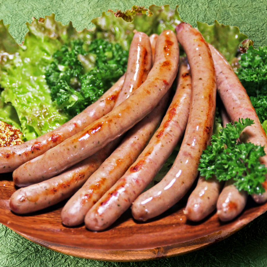 ＜山中湖ハム＞豚肉と塩、ハーブ香辛料だけで作った無添加ソーセージ200g×4
