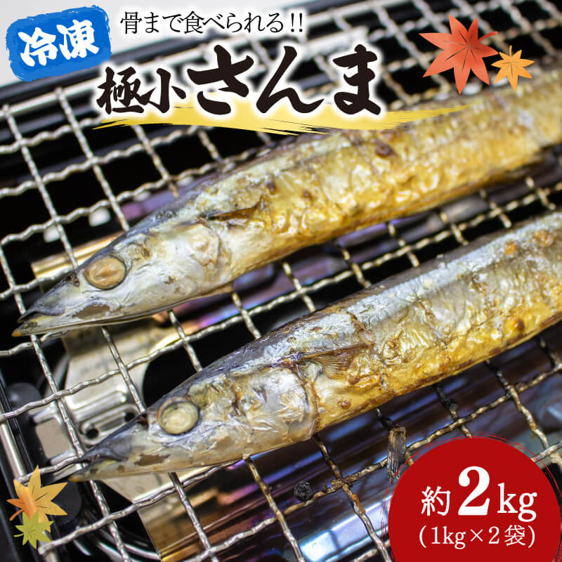 【ふるさと納税】 極小 さんま 2kg 1kg×2袋 秋刀魚 旬 海鮮 魚貝類 魚介類 冷凍 焼き魚 大容量 国産 産地直送 三陸産 岩手県 大船渡市 数量限定