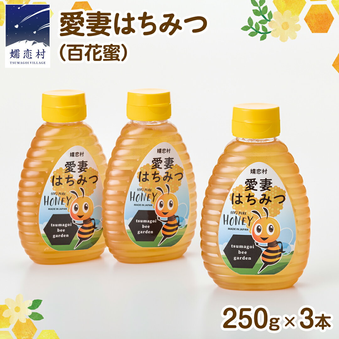 【ふるさと納税】嬬恋村 愛妻はちみつ ( 百花 ) 250g 3個セット はちみつ ハチミツ 国産 蜂蜜 群馬