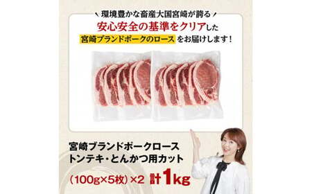 宮崎ブランドポーク ローストンテキ・とんかつ用カット 1kg 【 国産 宮崎県産 ブランド ぶた 豚肉 真空パック おうちごはん 送料無料 】