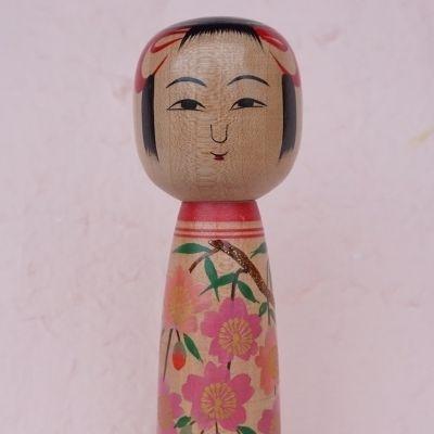 ふるさと納税 福島市 蒔絵こけし5寸 土湯こけし工人近野明裕作No.0491