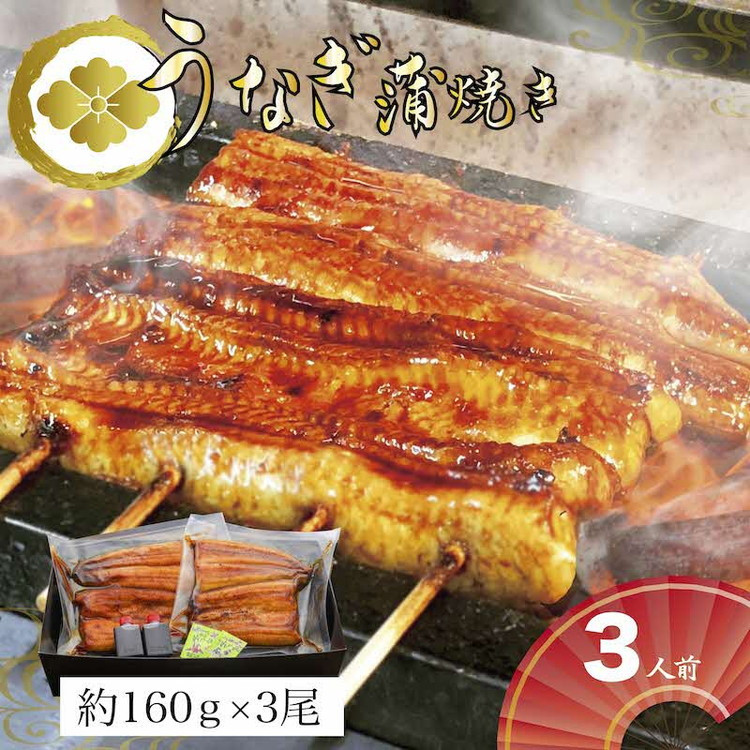 
                  うなぎ蒲焼3人前（1人前約160g×3）贈答用パッケージ｜うなぎ 鰻 ウナギ 480グラム 国産 かば焼き 蒲焼き 蒲焼 うな重 ひつまぶし たれ 山椒 人気 おすすめ 取り寄せ お取り寄せ グルメ 惣菜 贈答 贈り物 プレゼント お中元 お歳暮 御歳暮 茨城県 古河市 直送 店舗直送 送料無料 _AT03
                