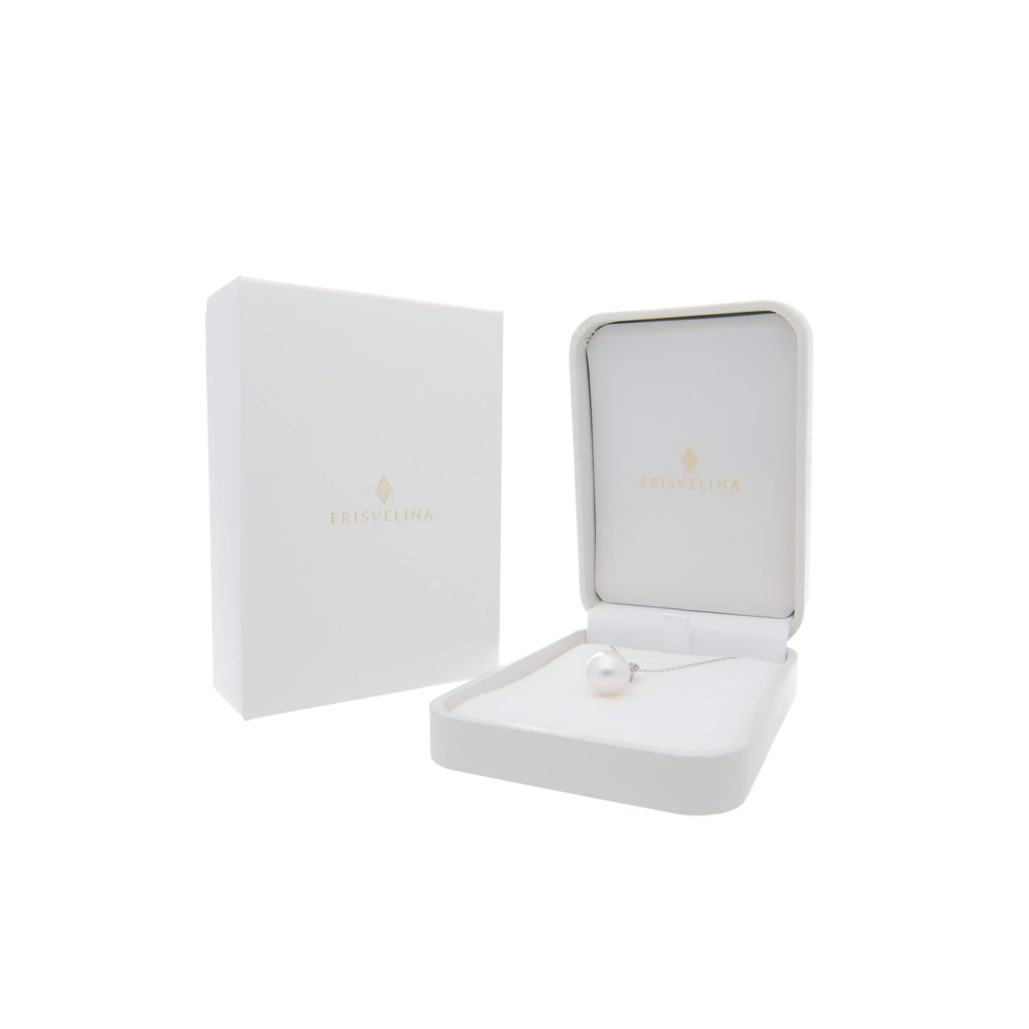 【菫】シロチョウパール アイオライト ブルートパーズ ホワイトゴールド ペンダント｜無調色 白蝶真珠 南洋真珠 10mm K18WG