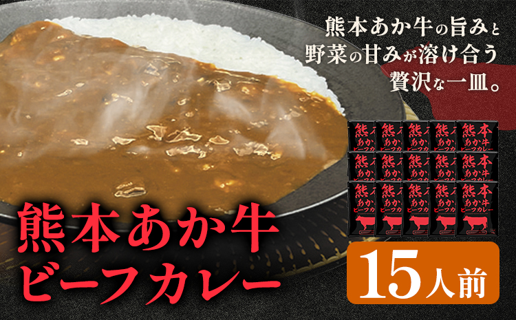 熊本県産あか牛使用 くまもとあか牛 ビーフカレー 15袋 1袋160g レトルト カレー パック 常備食 長期保存 送料無料《30日以内に出荷予定(土日祝除く)》---022-5002---