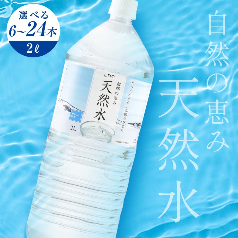 【ふるさと納税】LDC自然の恵み天然水2L 単品1回・定期便 3回または6回 合計 6〜144本 さわやかな飲み心地のやさしい軟水 F7Z-415var
