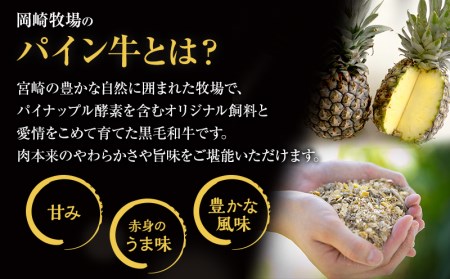 宮崎県産パイン牛 黒毛和牛 牛コマ肉(計1.5kg)