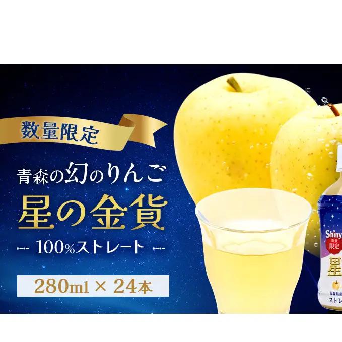 りんごジュース 280ml × 24本 ペットボトル 星の金貨 りんごジュース