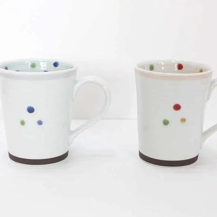 【波佐見焼】色彩水玉（ ティーポット・ マグカップ ）3点セット 食器 皿 【陶芸ゆたか】 [VA92]  波佐見焼