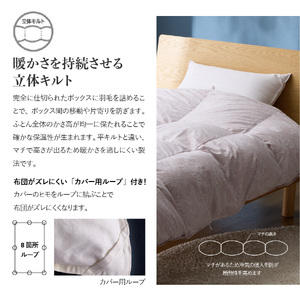 【甲州羽毛本掛けふとん】ちょうど良い厚みの本掛けふとん1.0㎏ シングル（グレー）布団 本掛け ふとん 羽毛布団 寝具 甲州羽毛布団 軽量 布団 ふとん 羽毛布団 本掛け 寝具 ふとん 甲州布団　羽毛