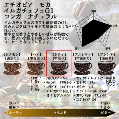 ふるさと納税 館林市 エチオピア モカ イルガチェフェG1 コンガ ナチュラル 中煎り 500g ×2【豆のまま】 |  | 01