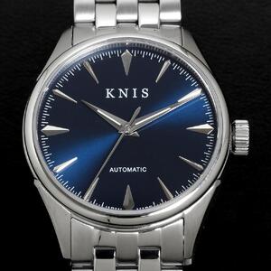 【KNIS KYOTO】 KNIS ニス サンレイダイアル 日本製 自動巻き 腕時計 ブルー