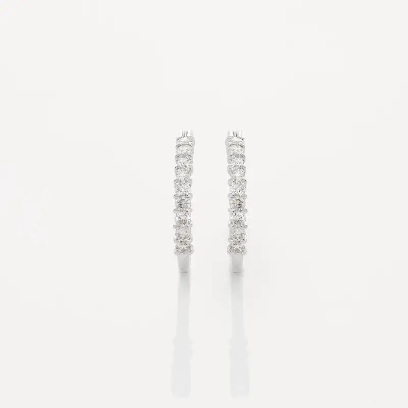 アルカンシェル K18WG ダイヤ フープピアス（計0.20ct）【鑑別書付き】