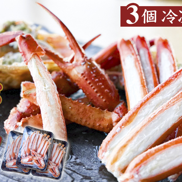 富山県産ボイル紅ズワイガニ（冷凍） 3個 富山県 氷見市 蟹 かに 冷凍 カット 釣屋魚問屋直営 ひみ岸壁市場