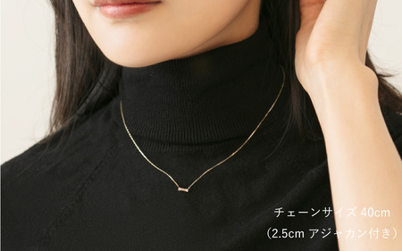 ダイヤモンドのリボンモチーフが可愛い K10ダイヤモンドネックレス K10-01-05