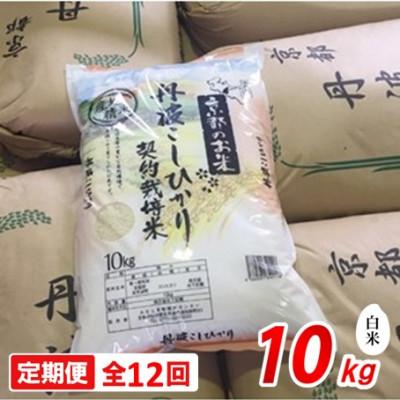 ふるさと納税 南丹市 【毎月定期便】契約栽培米　京都丹波産こしひかり100%　10kg全12回