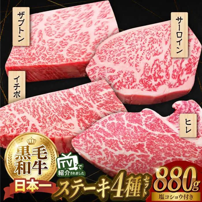4種ステーキ食べ比べ 110g×8枚 880g A5ランク 長崎和牛 ヒレ サーロイン ザブトン ( 肩ロース ) イチボ 【肉のあいかわ】[NA40] ステーキセット 食べ比べ