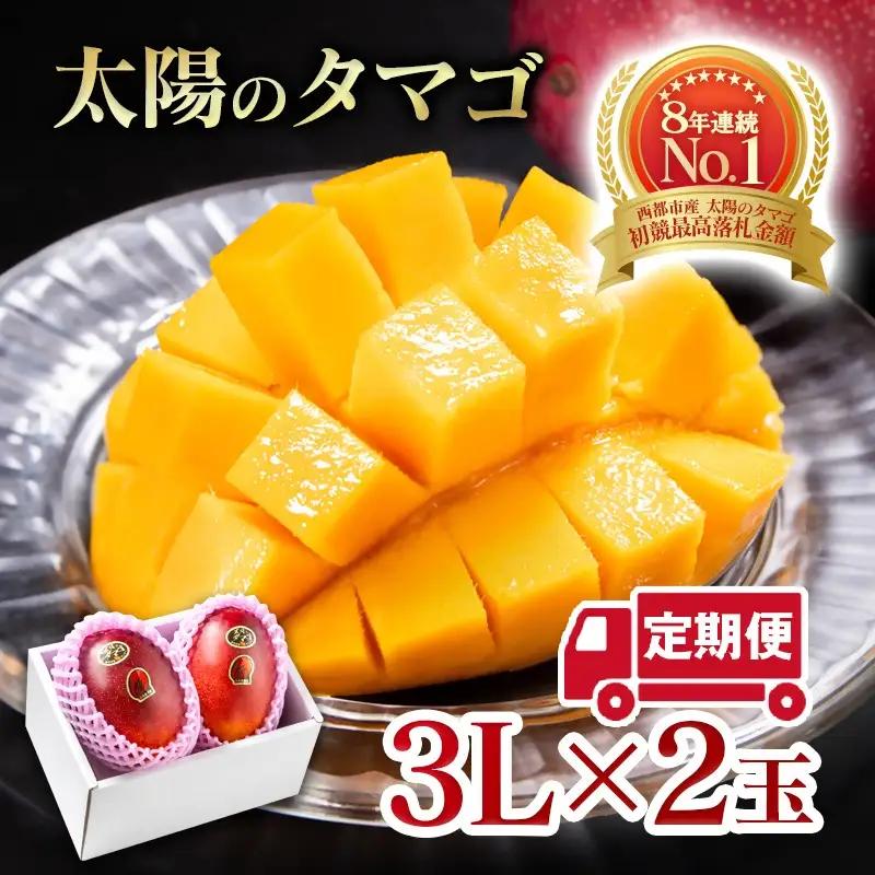 【２カ月定期便】先行予約　最高級ブランド『太陽のタマゴ』3L×2個×２回【糖度15度以上】宮崎県西都市産完熟マンゴー＜68-6b＞宮崎マンゴー 果物 フルーツ 甘い