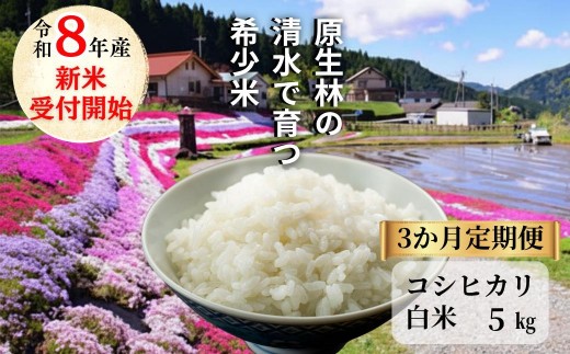 
                  《先行予約 2026年10月発送》【3回定期便】白米 5kg 令和8年産 コシヒカリ 岡山 「おおがや 芝桜米」 G-af-BFCA
                